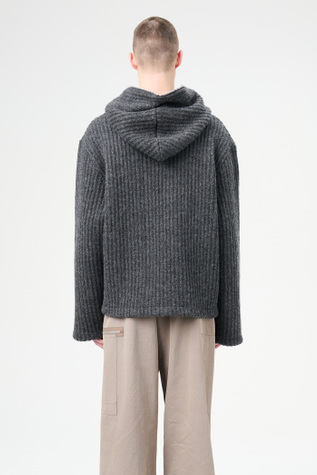 に*ん様 OUR LEGACY FULL ZIP HOOD Grey 48 Our Legacy - Full Zip Hood Antracite Mega Rib Wool