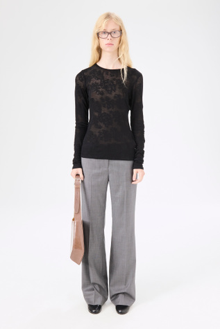 Super Slim Longsleeve Black Romantic Thermal Paisley