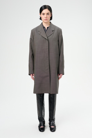 Order Coat Grey Atom Check Wool