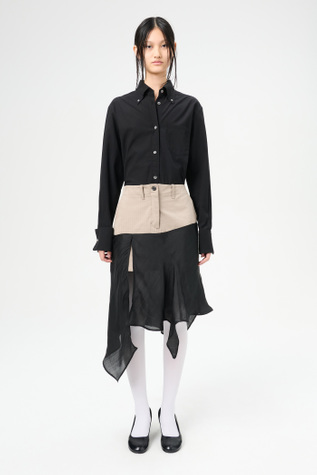 Engineer Skirt Pebble Herringbone
