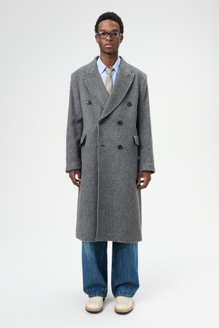 Whale Coat Island Grey Hairy Mohair