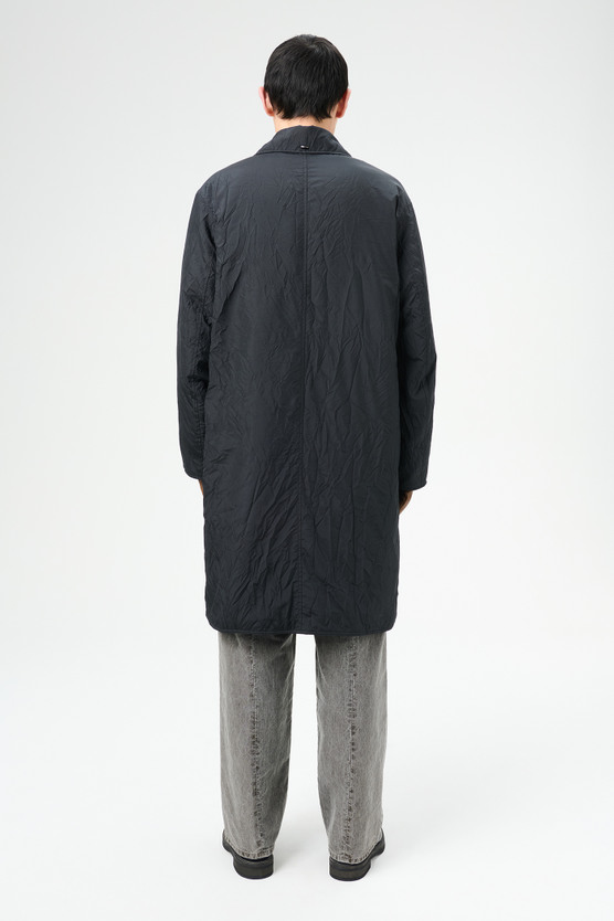 OUR LEGACY BLITHE COAT コート ブラック 46 Our Legacy - Blithe Coat Shining Black Crinkle Solaro