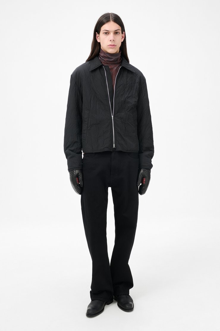ジャケット・アウター Our legacy zip jacket Our Legacy - Slight Jacket Shining Black Crinkle Solaro