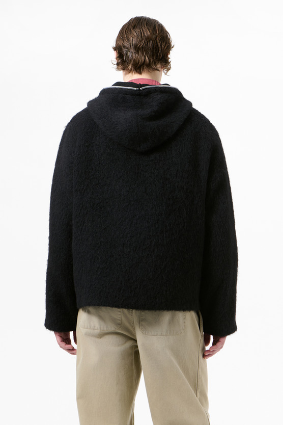 Our Legacy - Full Zip Hood Black Hairy Wool