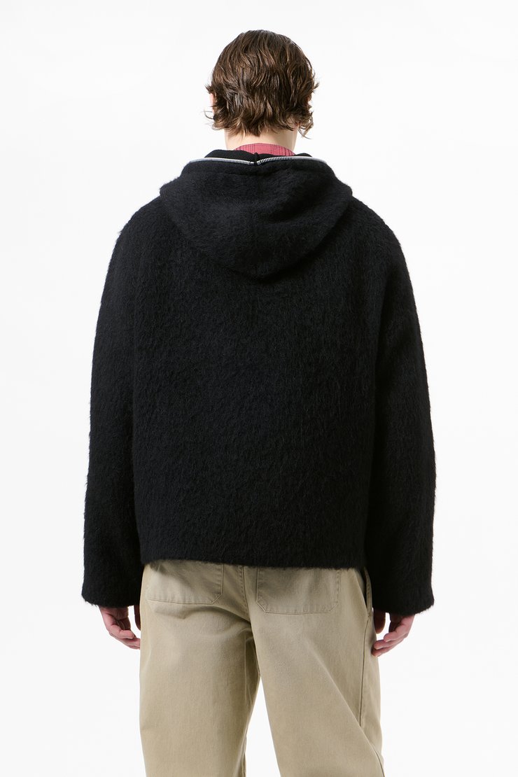 Our Legacy - Full Zip Hood Black Hairy Wool