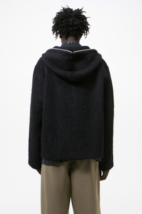Our Legacy - Full Zip Hood Black Hairy Wool