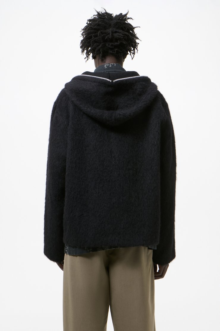 Our Legacy - Full Zip Hood Black Hairy Wool