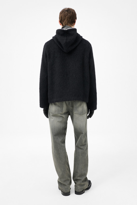 パーカー・フーディ Our Legacy Black Wool Full Zip Hood Sweatshirt Our Legacy - Full Zip Hood Black Hairy Wool