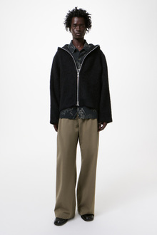 Our Legacy - Full Zip Hood Black Hairy Wool