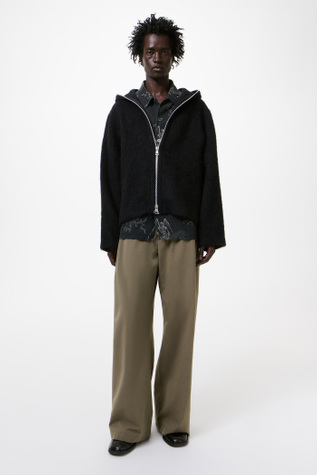 トップス OUR LEGACY FULLZIP HOOD 23AW 44 Our Legacy - Full Zip Hood Black Hairy Wool