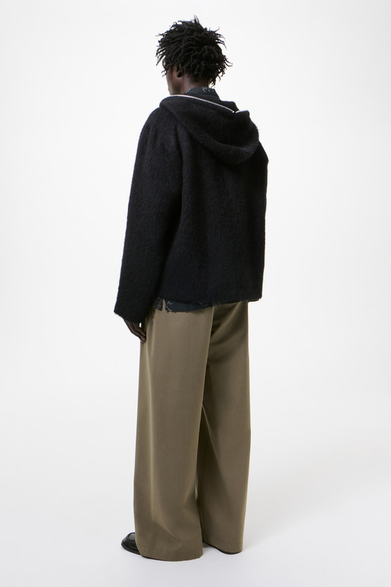 Our Legacy - Full Zip Hood Black Hairy Wool