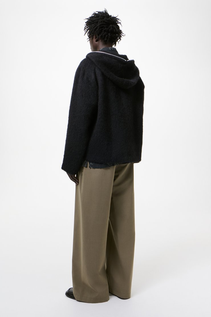 Our Legacy - Full Zip Hood Black Hairy Wool