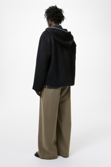 Our Legacy - Full Zip Hood Black Hairy Wool