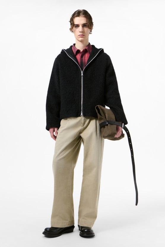 Our Legacy - Full Zip Hood Black Hairy Wool