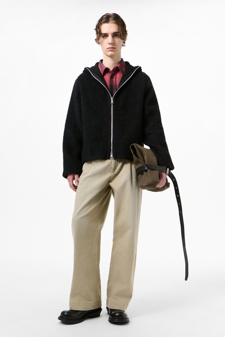 [値下げ交渉歓迎]OUR LEGACY | FULL ZIP HOOD 44 Our Legacy - Full Zip Hood Black Hairy Wool