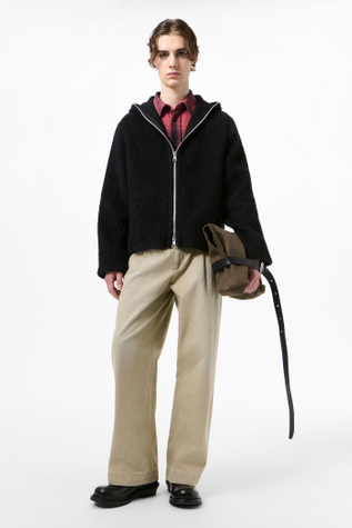 Our Legacy - Full Zip Hood Black Hairy Wool