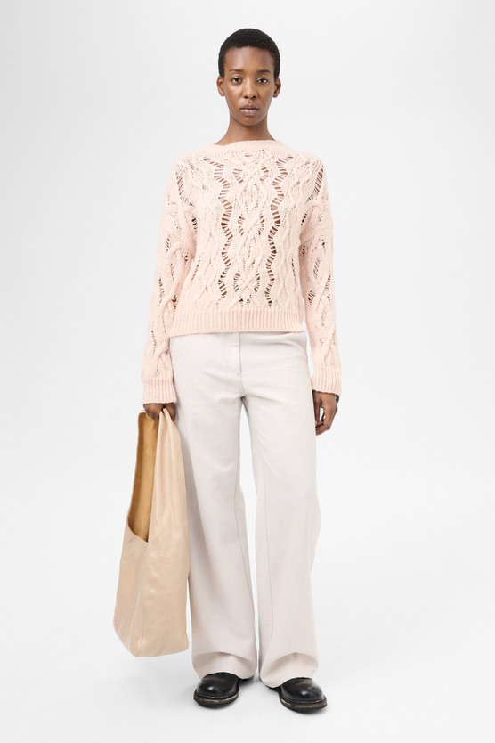 Our Legacy - Cable Sonar Roundneck Delicate Pink Fisherman Wool