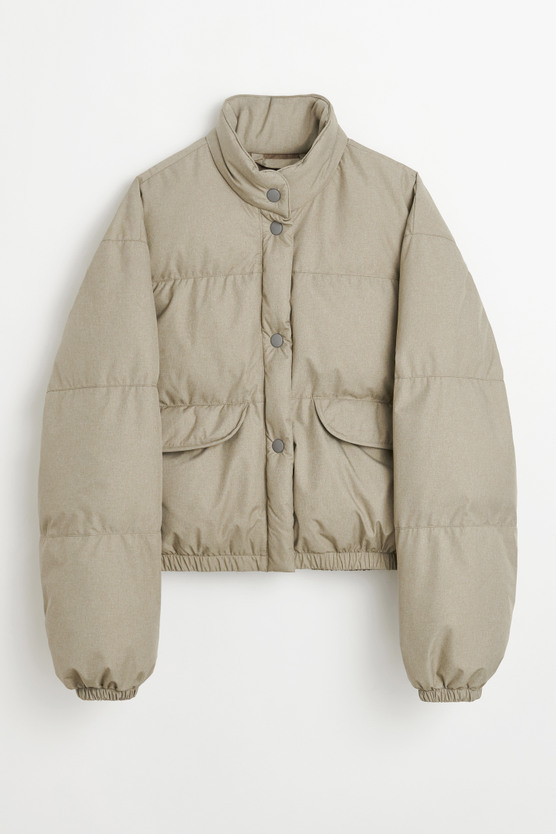 Our Legacy - Cropped Inhale Puffa Doubleganger Beige Mel Nylon