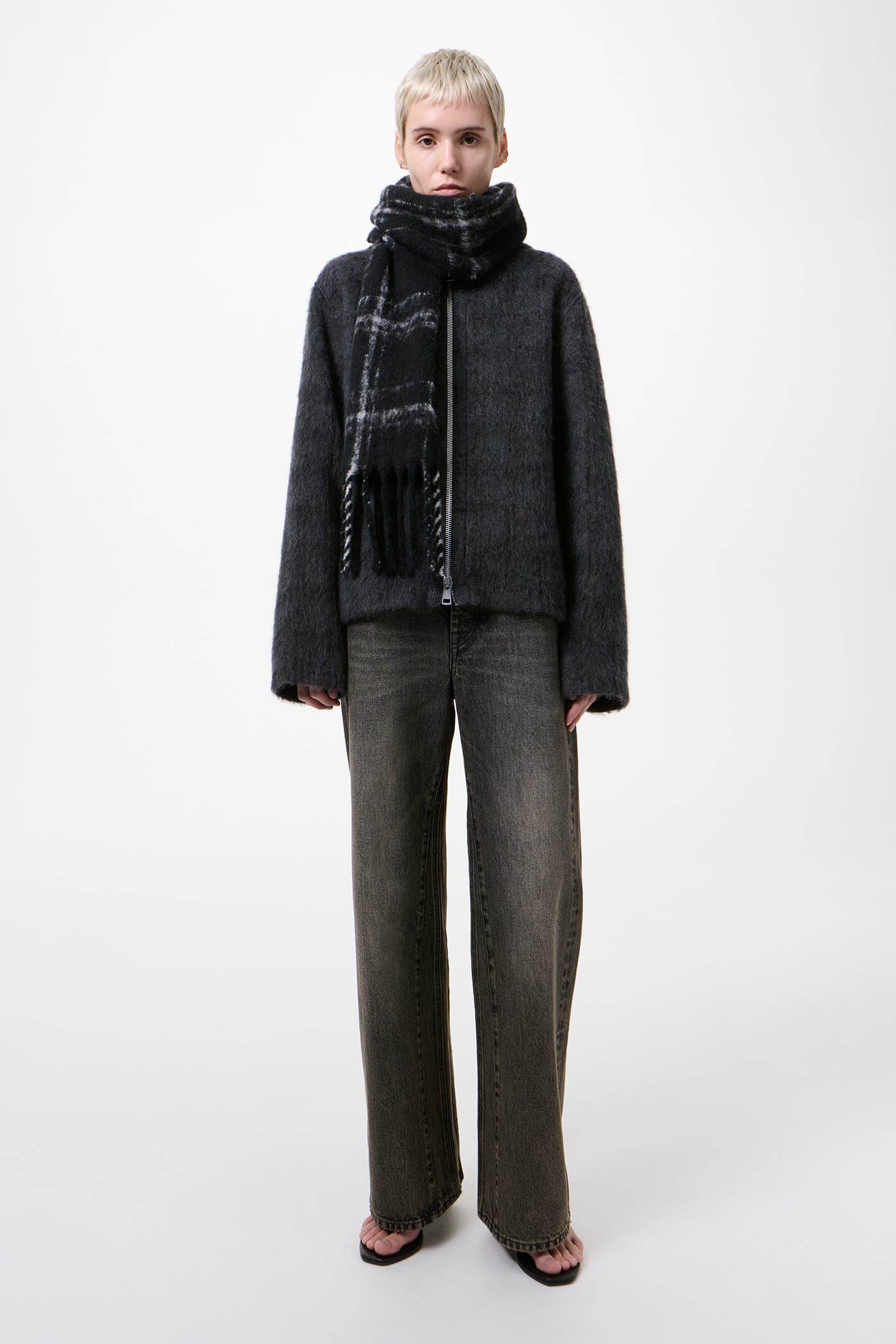 Our Legacy - Estate Scarf Black Fuzzy Alpaca