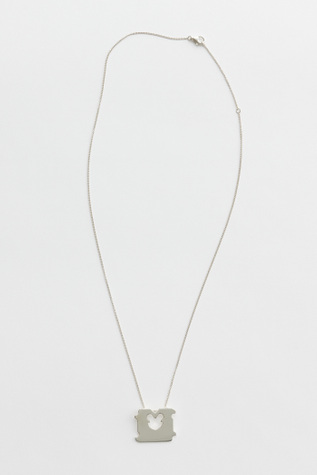 Bread Clamp Necklace Sterling Silver