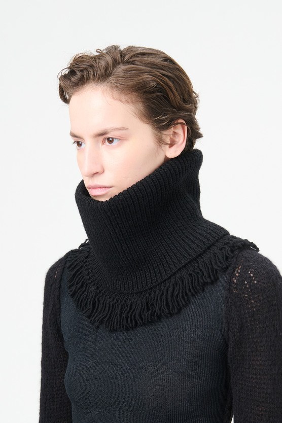 OUR LEGACY A4248FB FUNNEL SNOOD ブラック Our Legacy - Funnel Snood Black Fisherman Wool