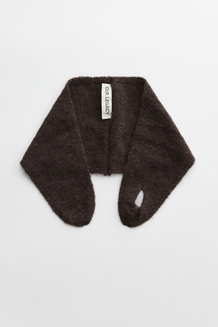 Miniature Scarf Smokey Brown Fuzzy Alpaca