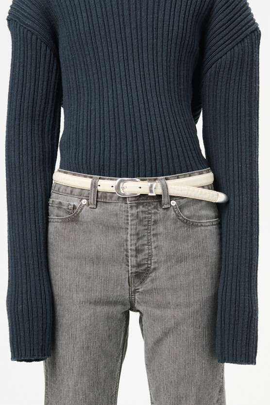 Our Legacy - 2 cm Belt Vanilla Croc Bull Hide