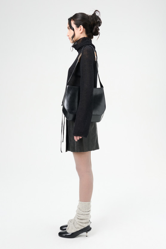 OUR LEGACY｜ (Flat Bag (A4248FT)) Our Legacy - Flat Bag True Dye Black Leather
