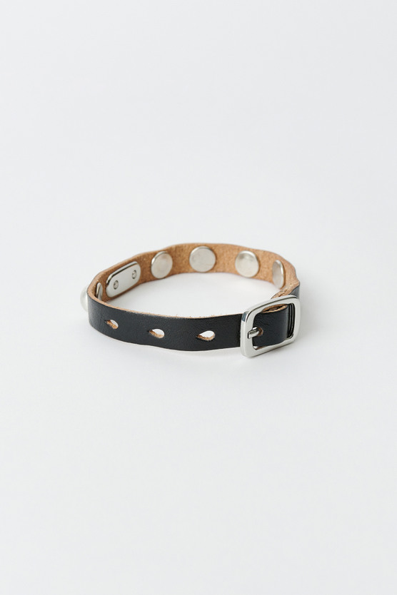 OUR LEGACY ブレスレット O/S ブラック OUR LEGACY - SUPER SLIM BRACELET Deep Black Leather | River