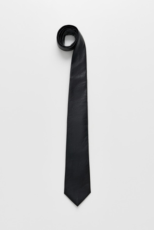 Tie Black Real Fake Leather