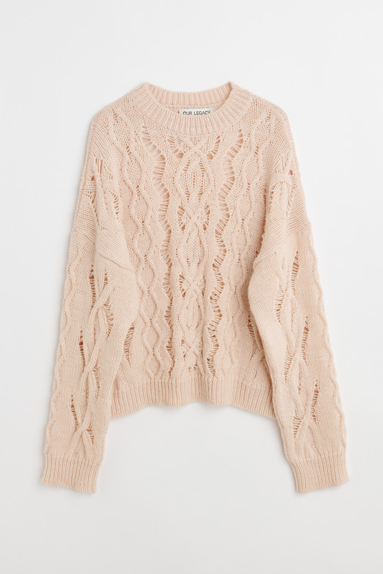 Our Legacy - Cable Sonar Roundneck Delicate Pink Fisherman Wool