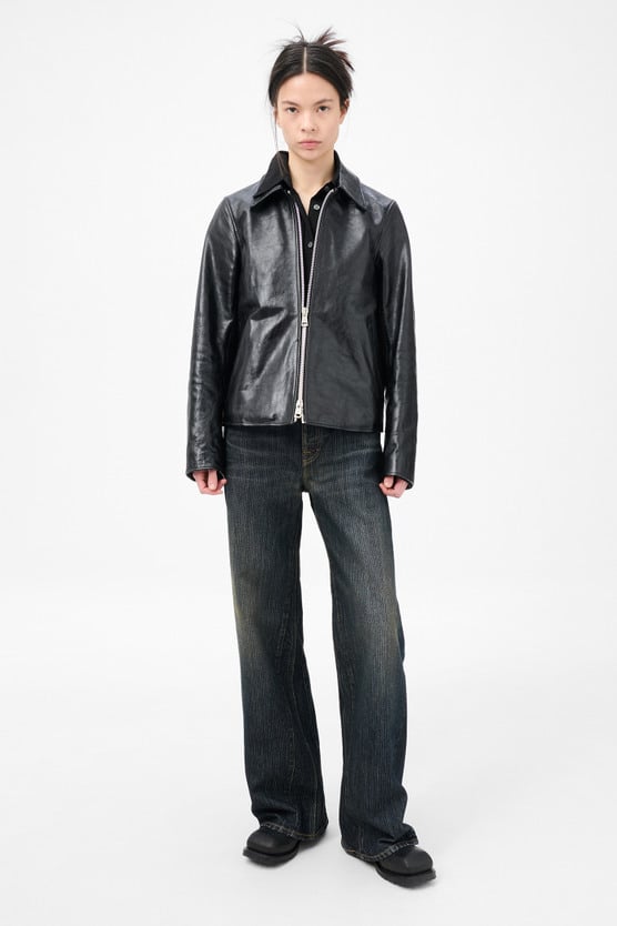 OUR LEGACY｜LEATHER JACKETS (MINI JACKET Top Dyed Black Our Legacy - Mini Jacket Top Dyed Black Leather