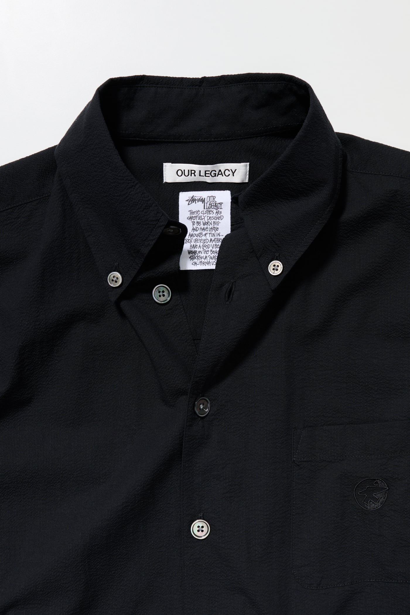Our Legacy - Borrowed BD Shortsleeve Black Clean Seersucker