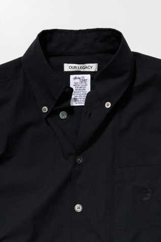 Our Legacy - Borrowed BD Shortsleeve Black Clean Seersucker