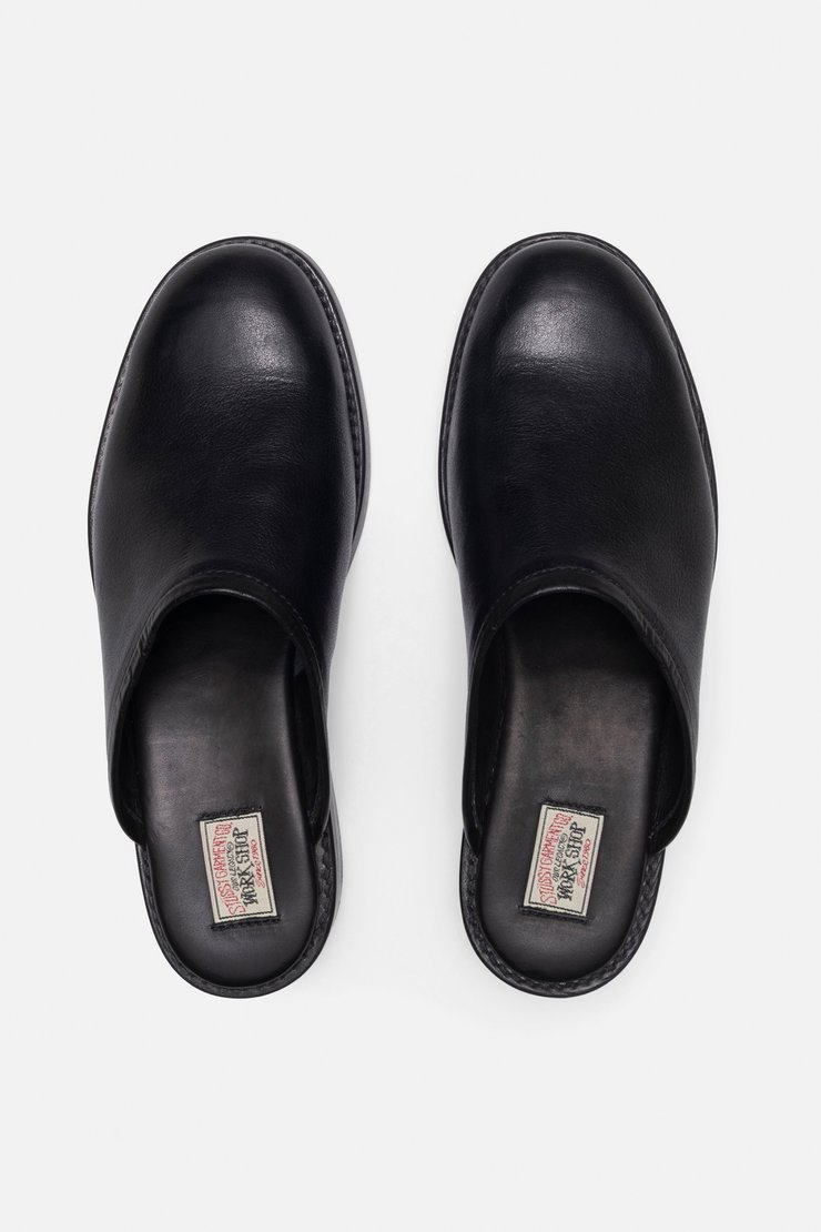 29.7㎝【在庫あり】STUSSY OUR LEGACY WORK MULE BLACK LEATHER 12382_e2b3412c4f-