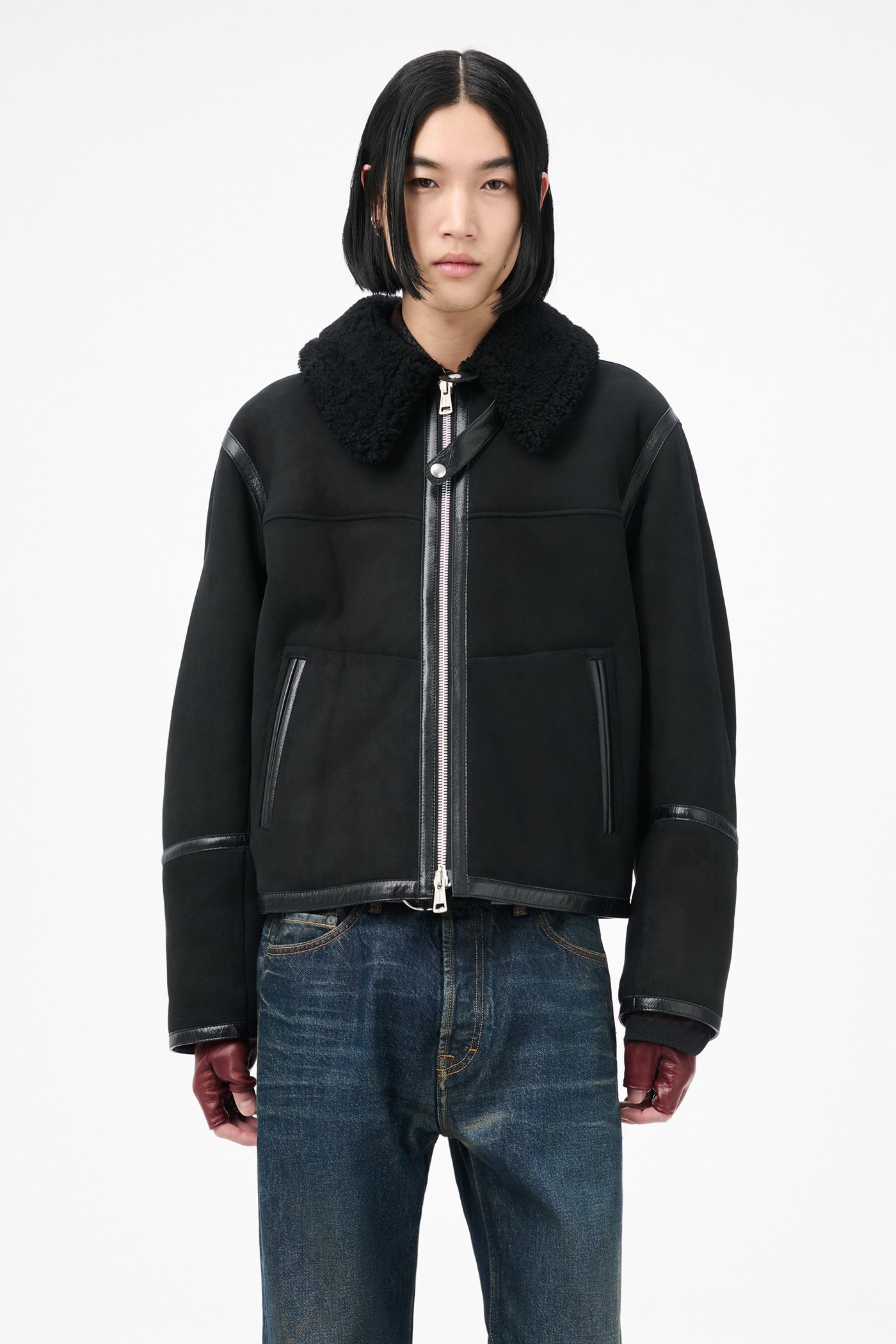 ジャケット・アウター OUR LEGACY PILOT JACKET 44 Our Legacy - Pilot Jacket Black Shearling