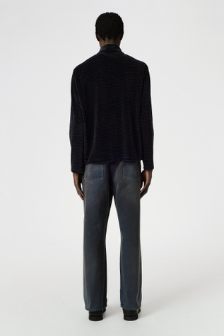 トップス OUR LEGACY SHRUNKEN FULLZIP POLO 44 Our Legacy - Shrunken Fullzip Polo Black Rib