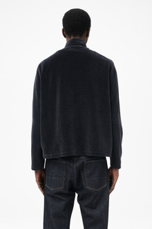 Our Legacy - Shrunken Fullzip Polo Phantom Stripe Velour