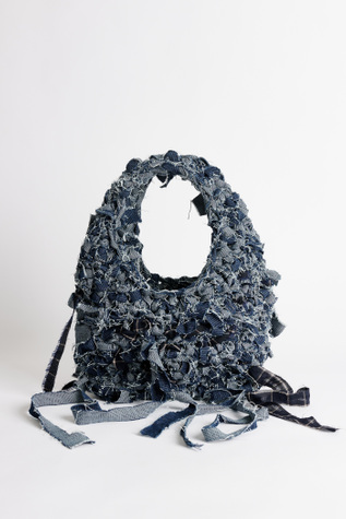 Crochet Bag Mediterranean Blue Chain Twill
