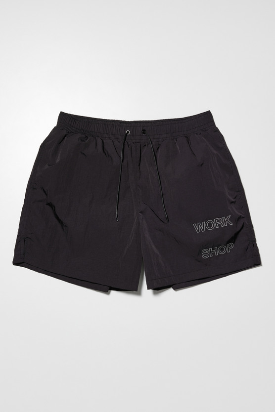 パンツ our legacy WORK SHOP SWEAT SHORTS Nero Our Legacy - Work Shop Running Shorts Black Nylon Taffeta