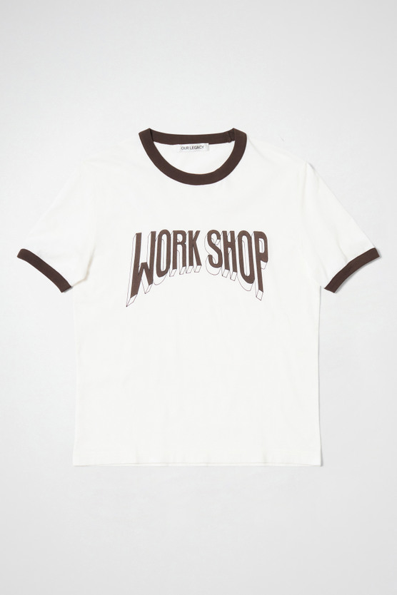 Our Legacy - Work Shop Ringer T-Shirt White Work Shop Print