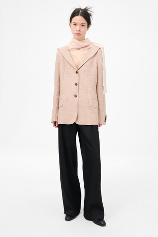 Kaonashi Blazer Hammock Check Crumpled Linen