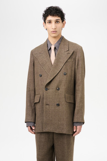 ジャケット・アウター OUR LEGACY SHARP DB BLAZER 44 Our Legacy - Sharp DB Blazer Black TV Static Mouline Wool