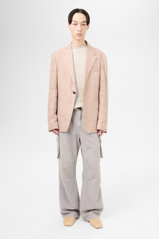 Unconstructed Shinjuku Blazer Hammock Check Crumpled Linen
