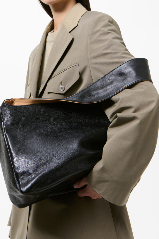 Our Legacy - Grande Brick Bag Deep Black Leather