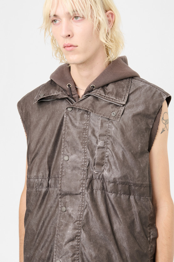 トップス OUR LEGACY Firm vest BROWN WASHOUT NYLON Our Legacy - Firm Vest Brown Wash Out Nylon
