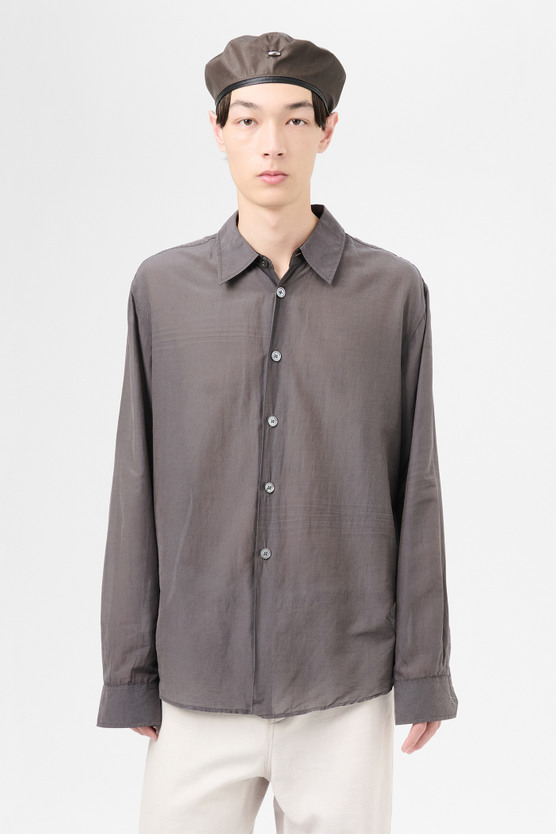 Our Legacy - Beyond Shirt Charcoal Bordeaux Cotton Silk
