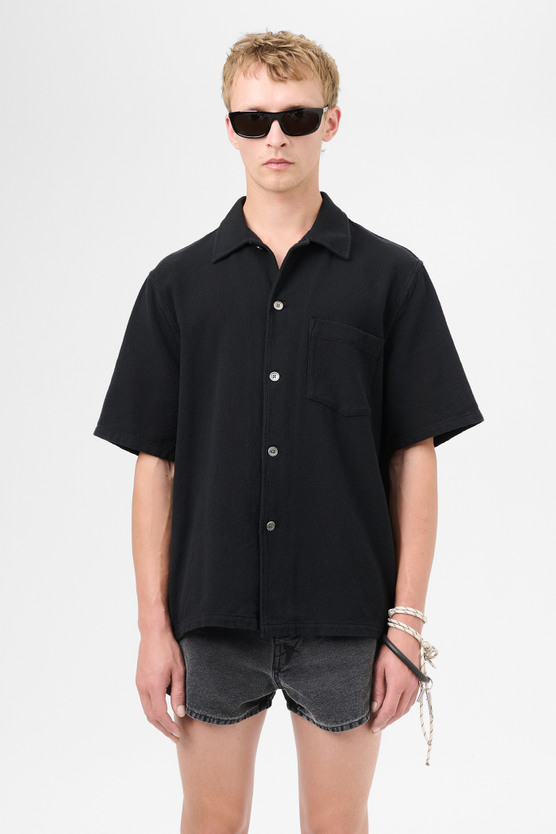 Our Legacy - Box Shirt Shortsleeve Black Crochet Weave