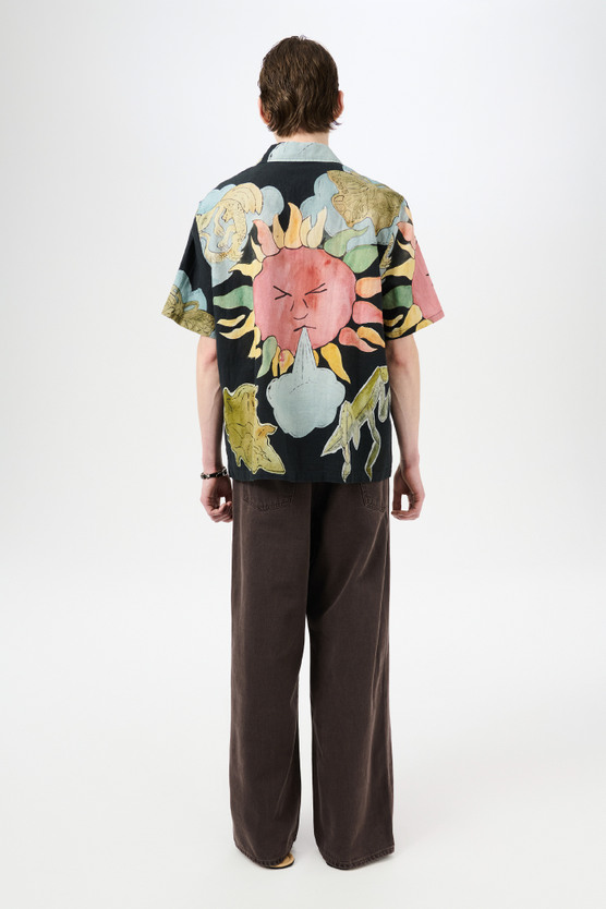 【関税&送料込】Our Legacy Solar Power Navy T-Shirt Our Legacy - Box Shirt Shortsleeve Solar Power Print