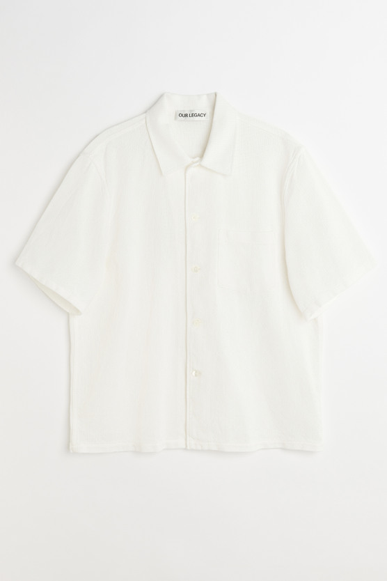 Our Legacy - Box Shirt Shortsleeve White Crochet Weave